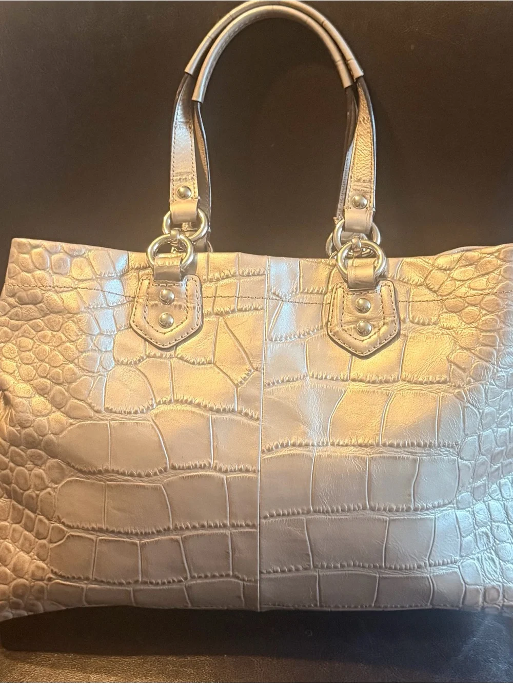 Coach satchel metallic